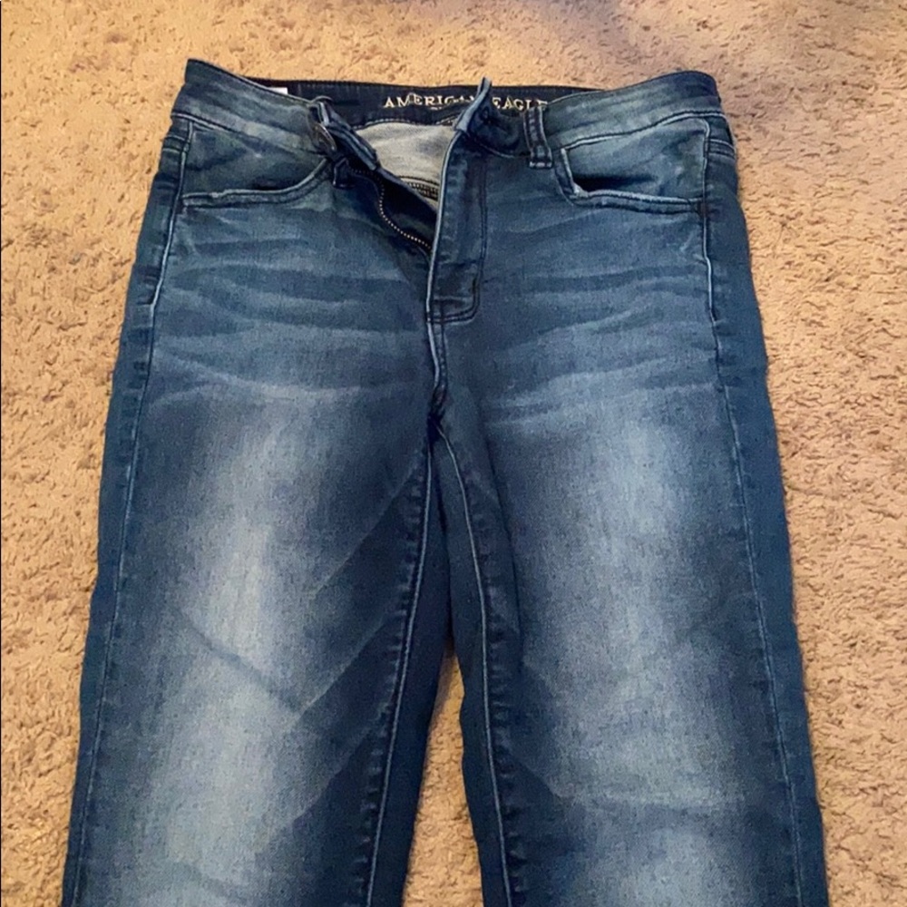 Dark wash high rise jeggings